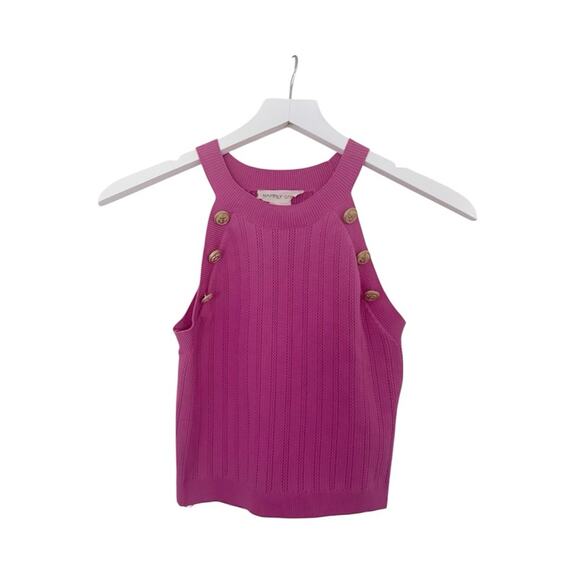 Happily Grey Women's High Neck Sleeveless Nautical Knit Sweater Tank Size Medium - Picture 1 of 6